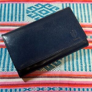Firenze VERA PELLE Women’s Blue Leather Wallet Clutch